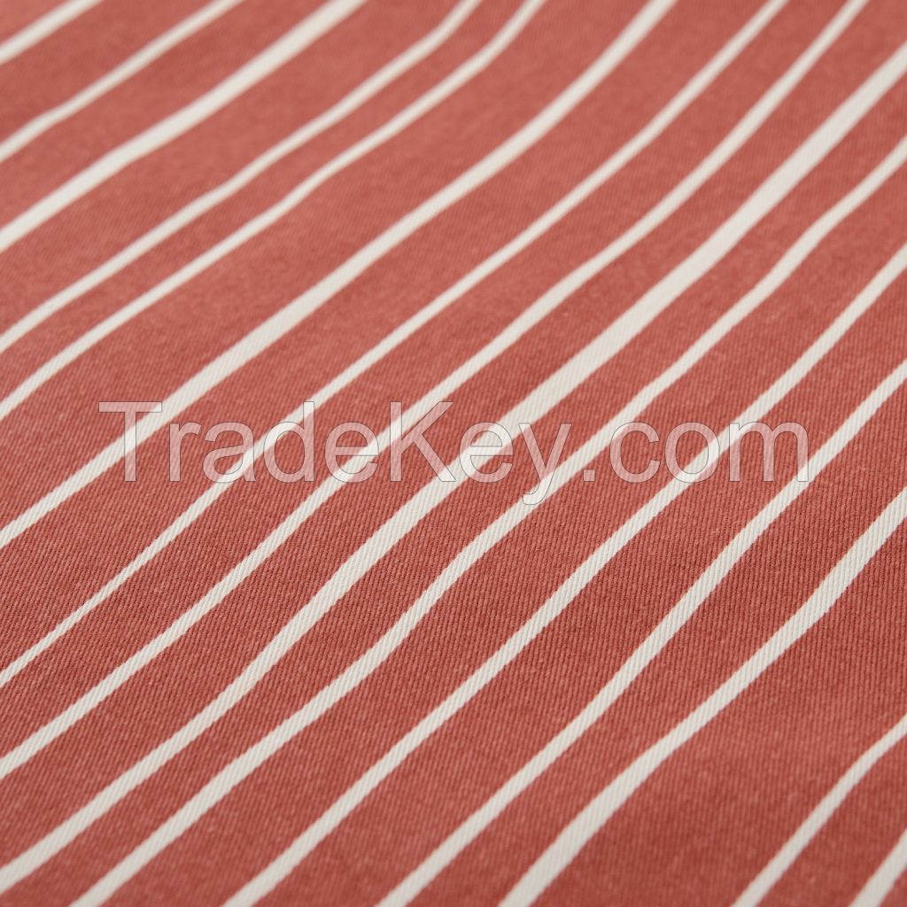 Cotton table runner Stripes, terracotta, collection Prairie