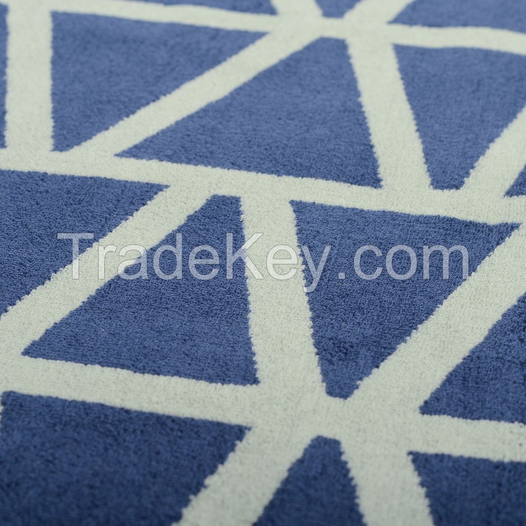 Jacquard bath towel Geometry, blue, collection Wild