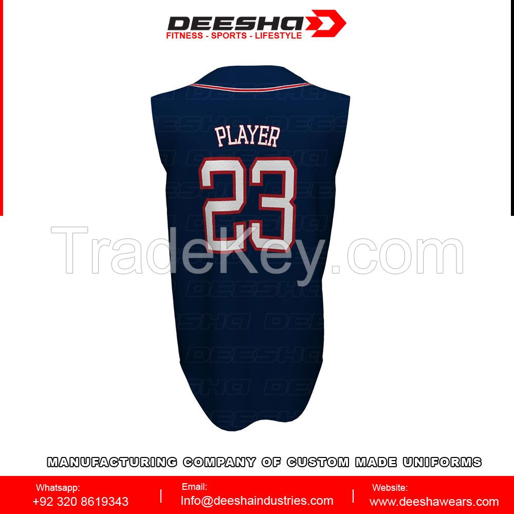 Sublimation baseball sleeveless jerseys