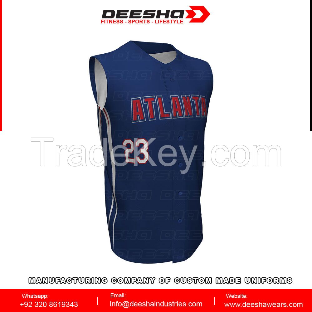 Sublimation baseball sleeveless jerseys