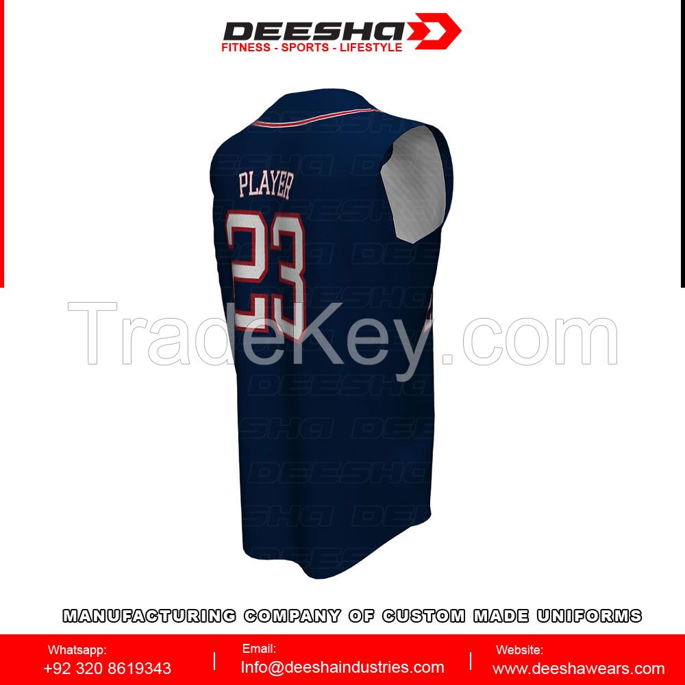 Sublimation baseball sleeveless jerseys