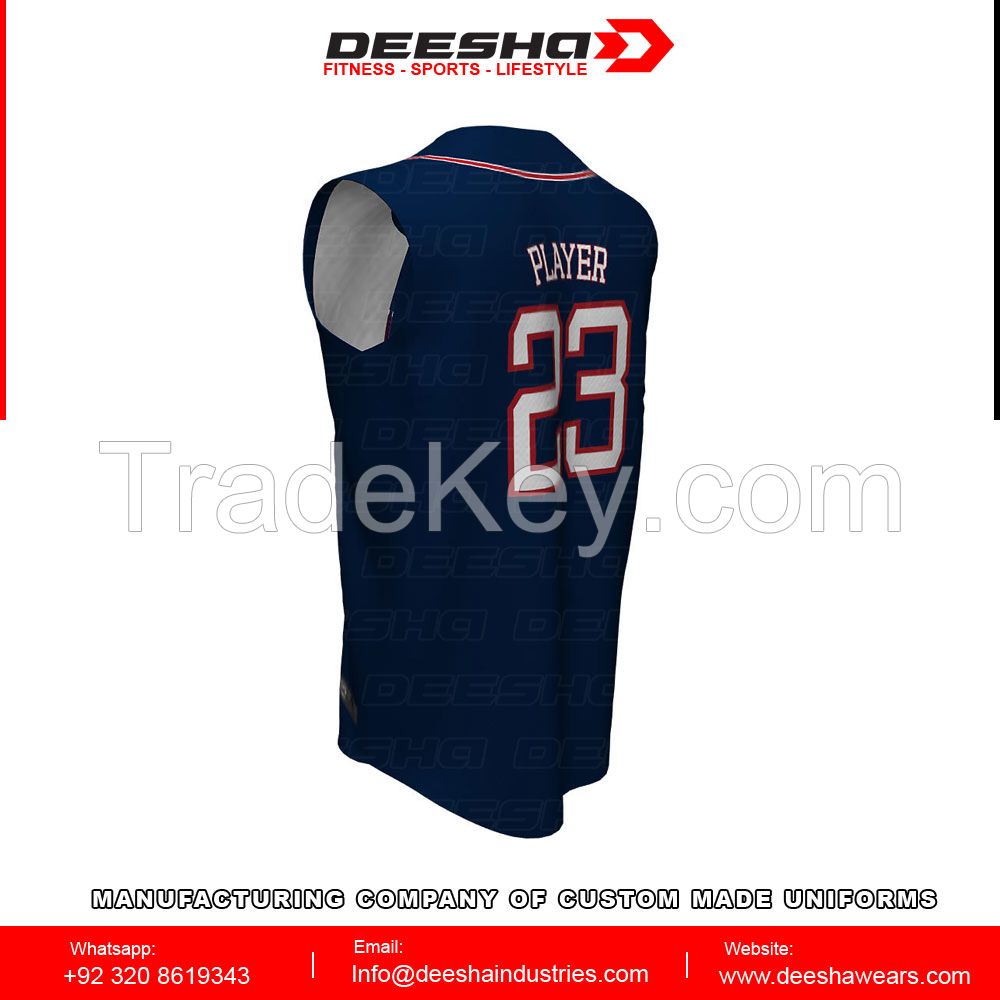 Sublimation baseball sleeveless jerseys