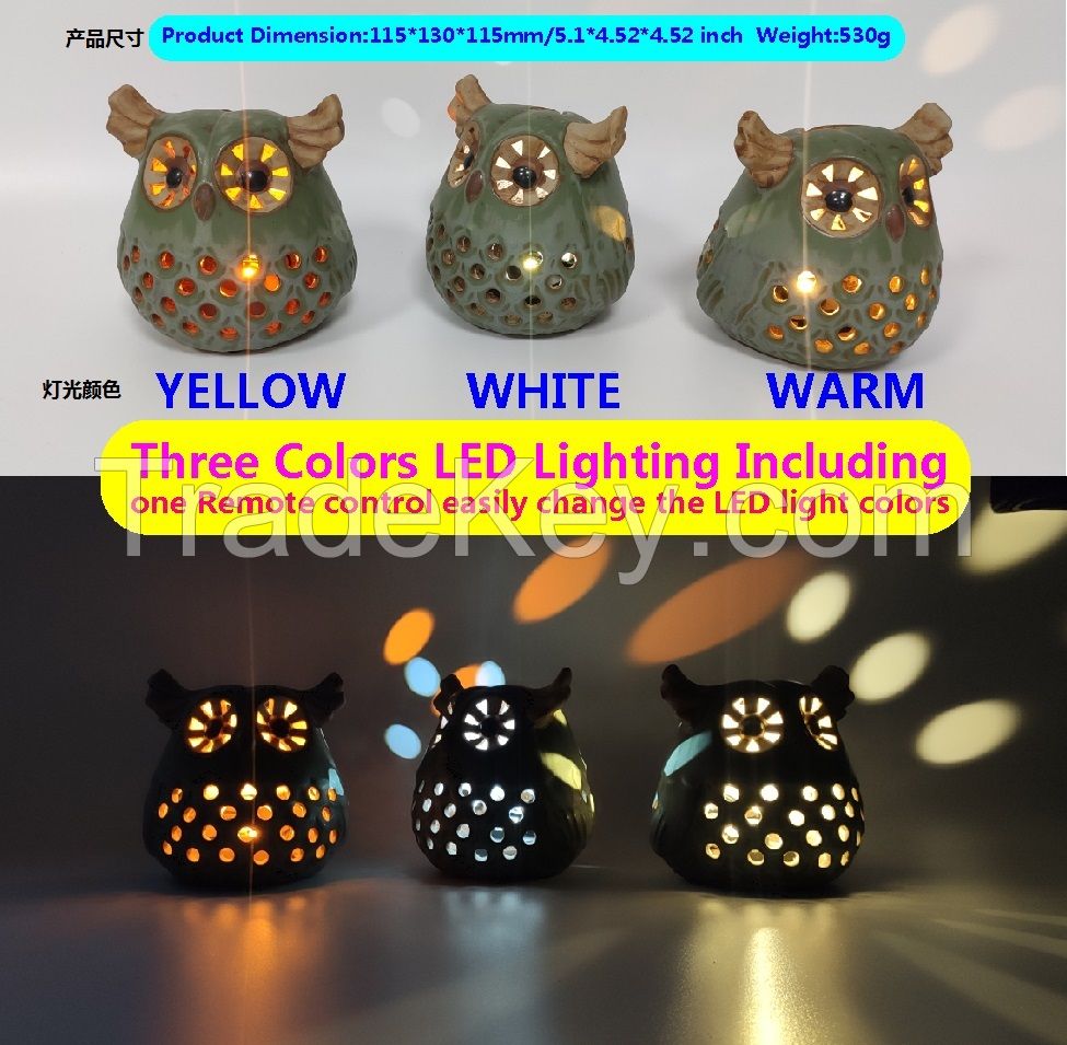 Remote Control Night Light Hollow Owl Night Lamp Table Lamp Wireless Lamp Multicolor Colorful Led Lights for Bedroom Kids Gift