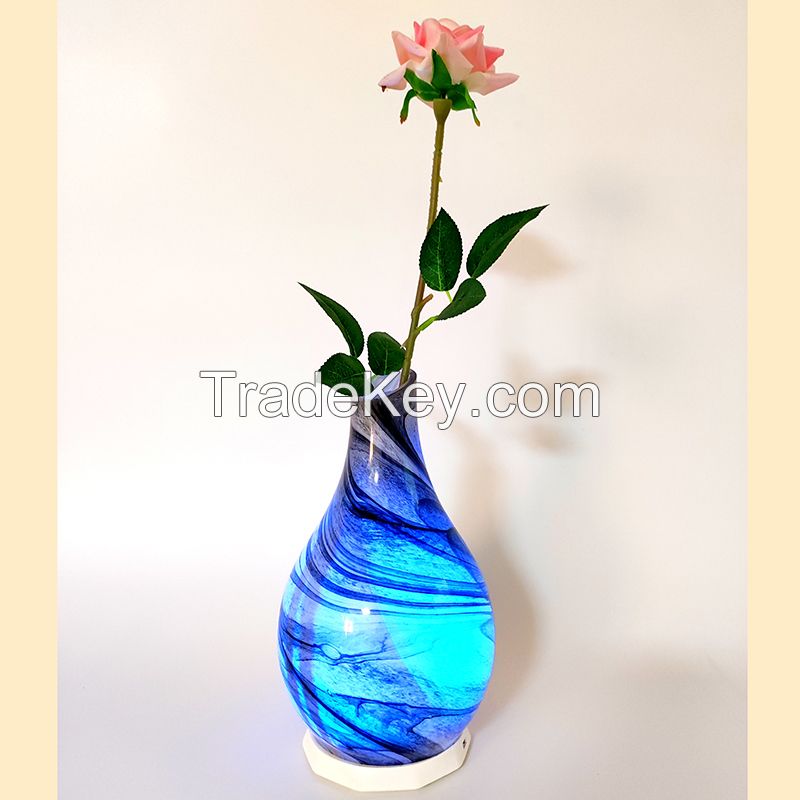 Remote control Multicolor Glass Vase Night Light With Remote Control USB Rechargeable Battery For Room Home Office Gifts 