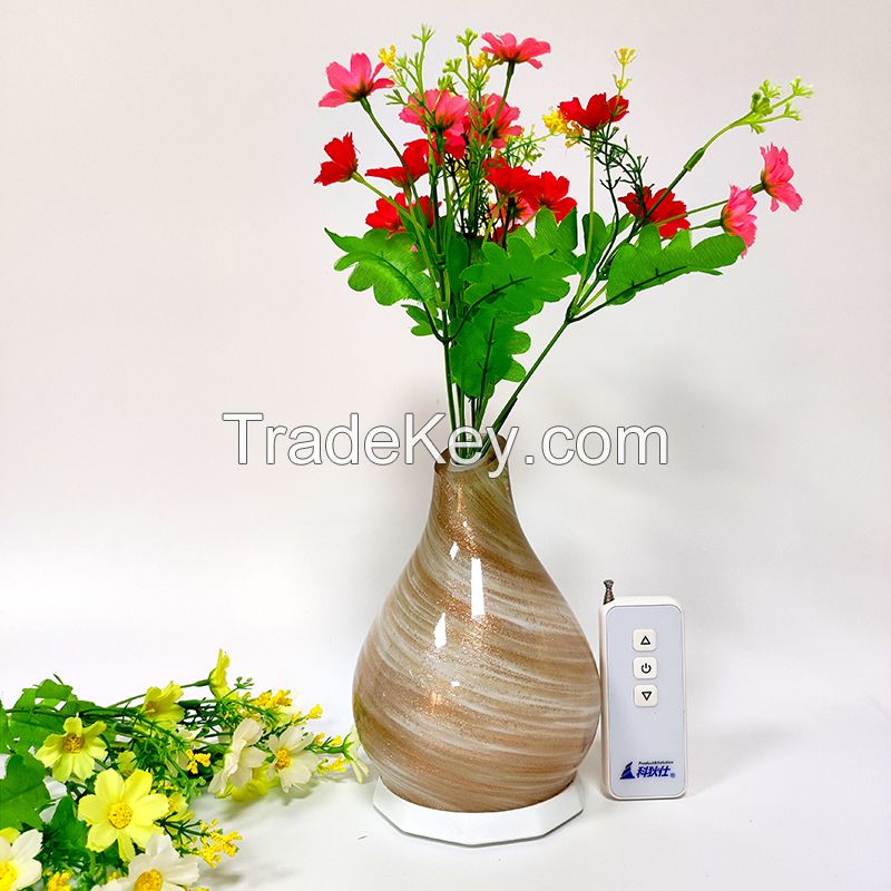 Portable Glass Vase Night Light With Remote Control USB Rechargeable Battery For Room Home Office  Gifts 