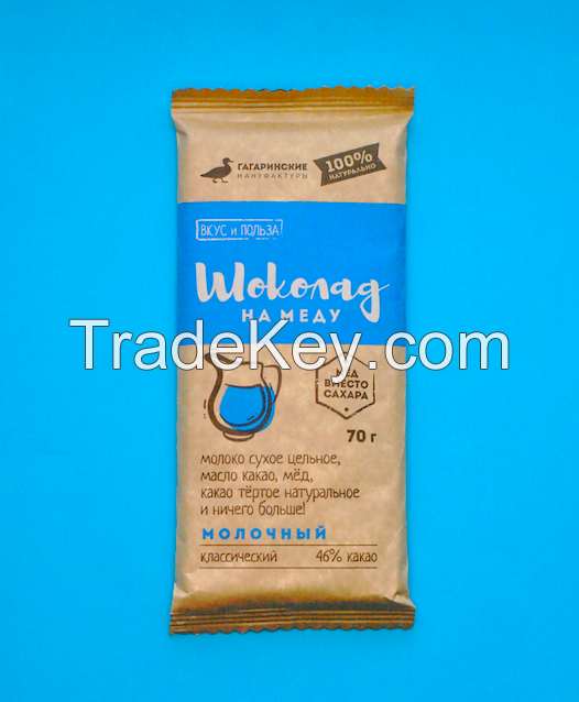 Honey sweetened milk chocolate 46%