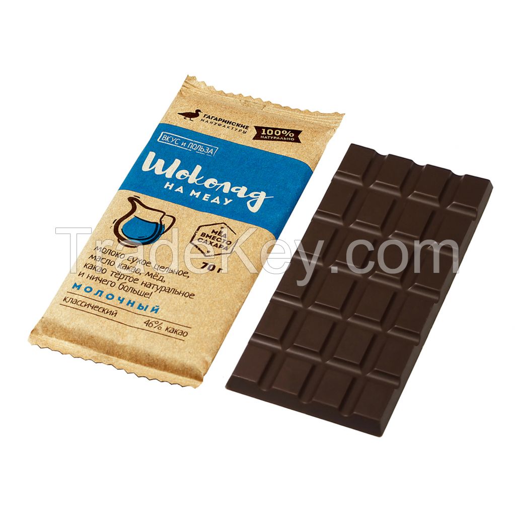 Honey sweetened milk chocolate 46%