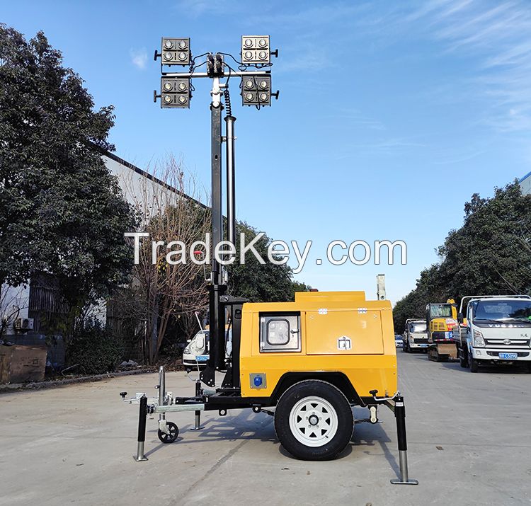 XCMG Official 9m 1000W*4 Telescopic Hydraulic High Mast Diesel Outdoor Mobile Vehicle-Mounted Light Tower