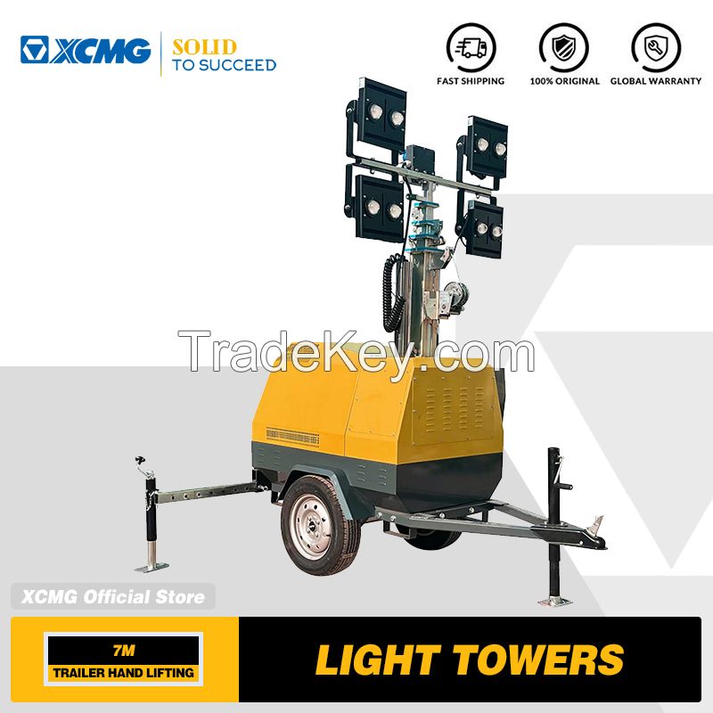 XCMG Official Manufacturer 7m Trailer Mobile Construction Emergency Led Lighting Tower