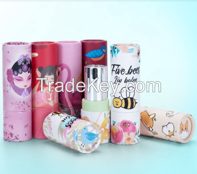 Eco Friendly Cylinder Deodorant Paper Lip Balm Lipstick Tube With Private Label