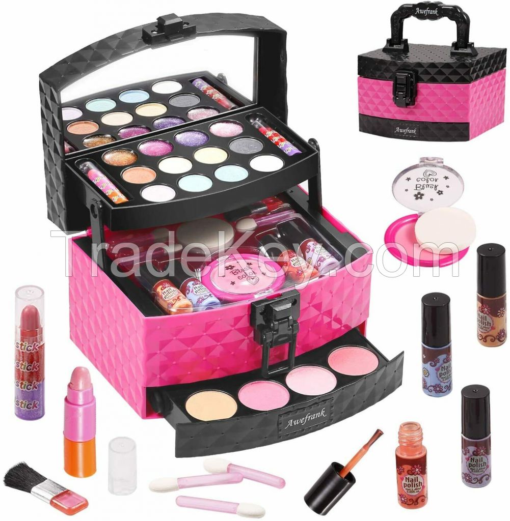 Kids Makeup Kit for Girl Make Up Remover Real Washable Princess Set NON TOXIC