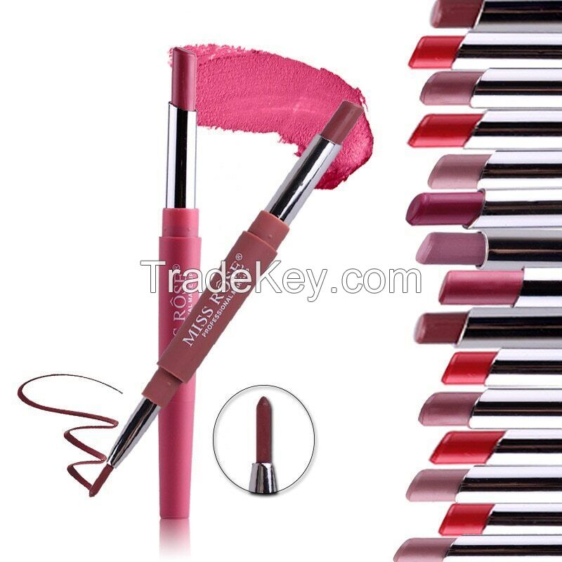 Double Head Lipstick Lip Liner Waterproof Pencil  Pen Matte Long Lasting Makeup