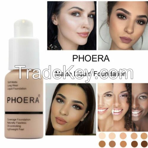 Phoera Foundation Makeup Full Coverage Fast Base Brighten Long-lasting Shade