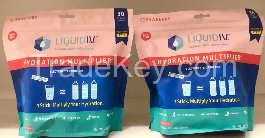 Liquid IV Hydration Multiplier 30 Electrolyte Drink (2-Bag) 60 Packet Strawberry