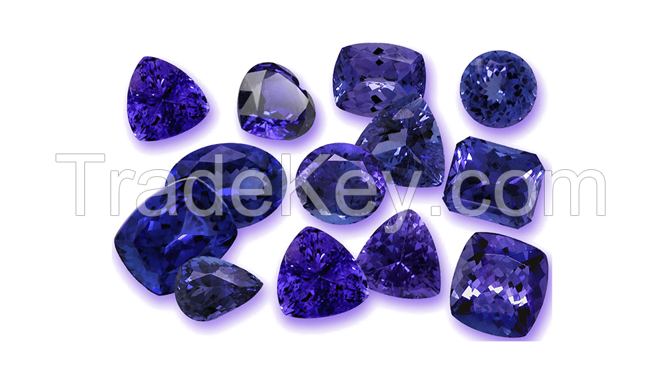 Loose tanzanite stones in various cuts and sizes for customization