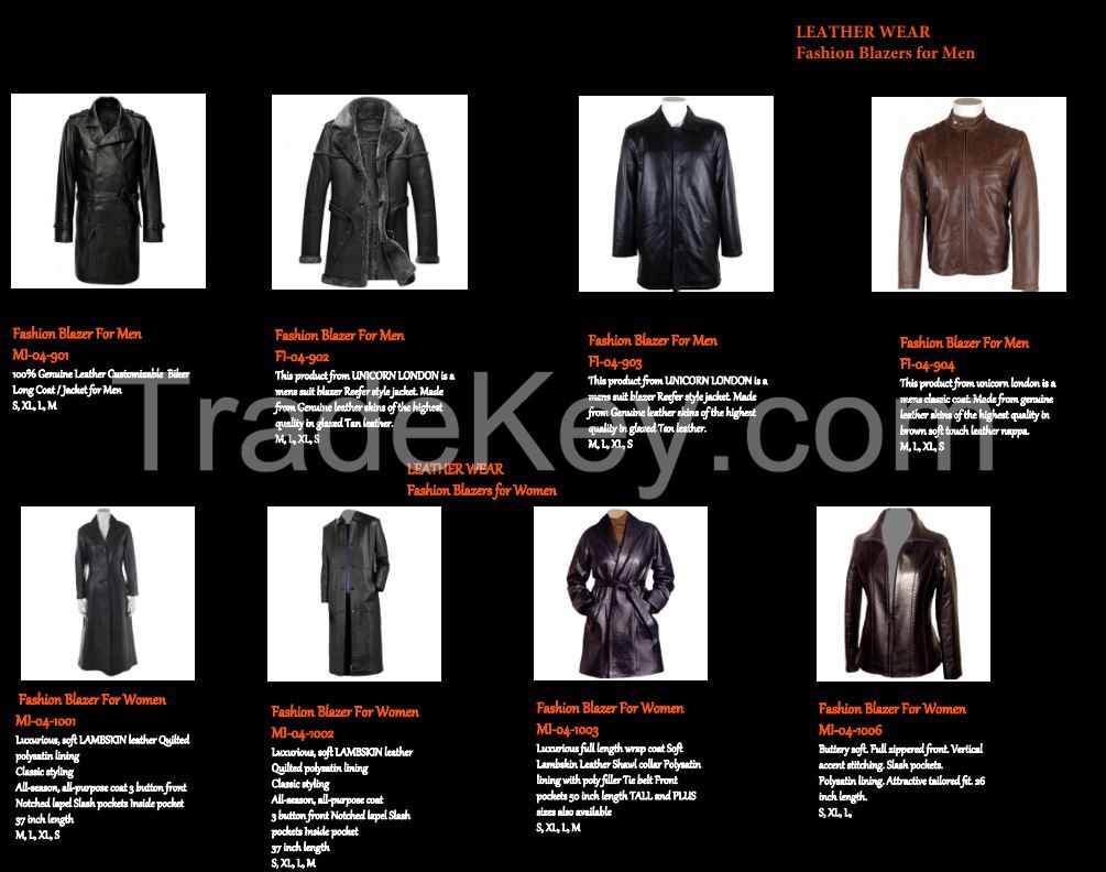 Leather Fashion Blazer Men/Women