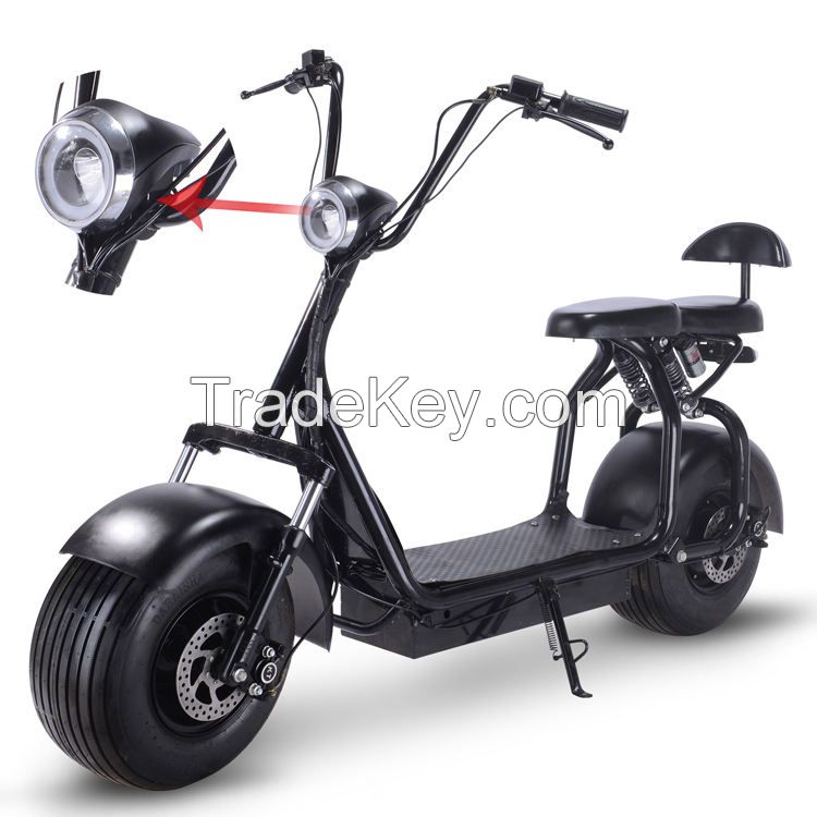 2000W Powerful 60V 20Ah Electric Bike Citycoco Fat Tyre Electric Scooter Motorcycle Chopper