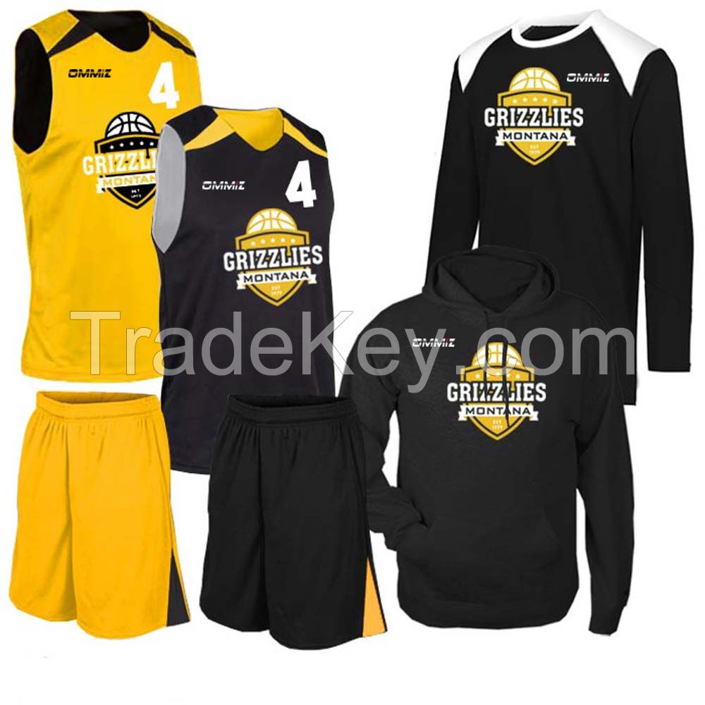 asketball uniform set full kit with custom logo include jersey short hoodie and Shirt 