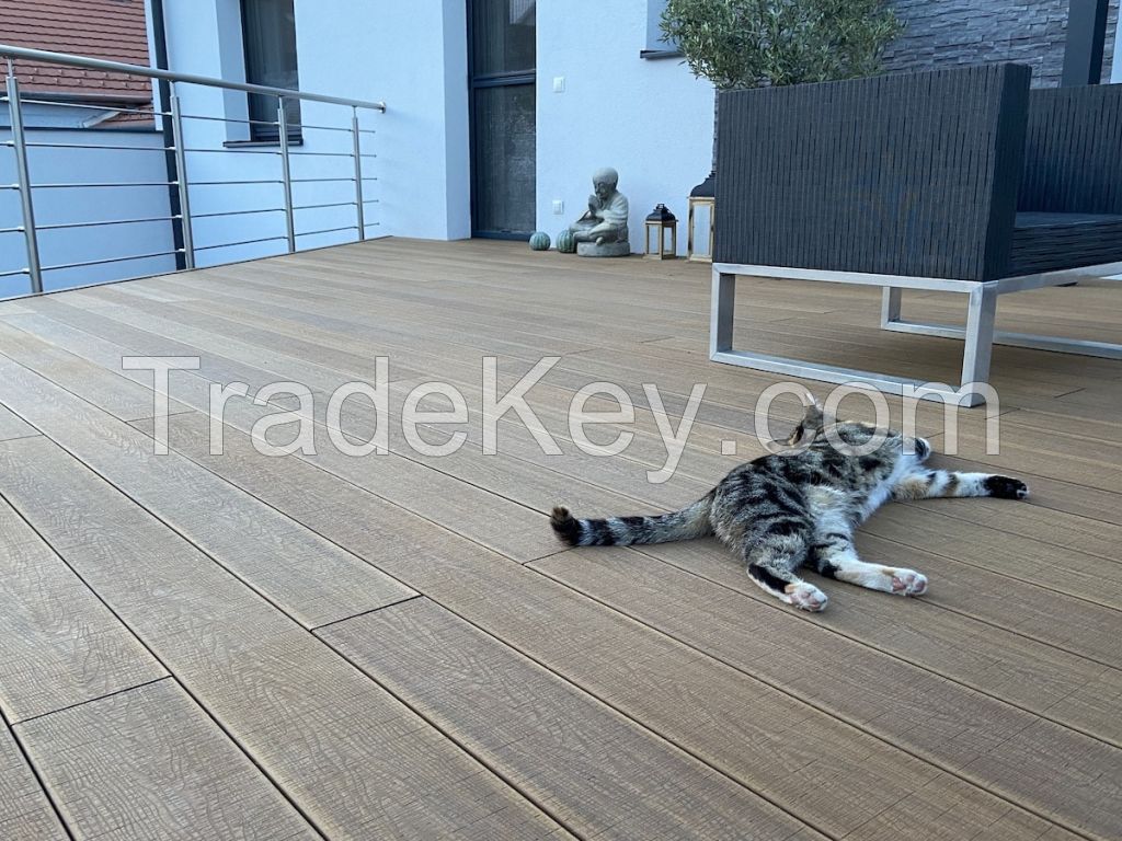 3D Wood Pattern WPC Pool Deck