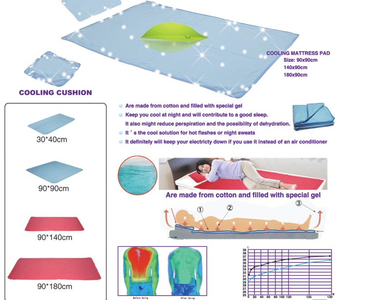 Cooling mattress and pillow