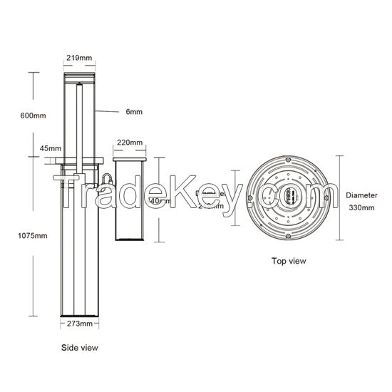 UPARK Parking Entrance Anti-collision Automatic Lifting Post Residential Battery Powered Bollard