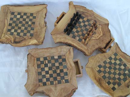 olive wood chess board