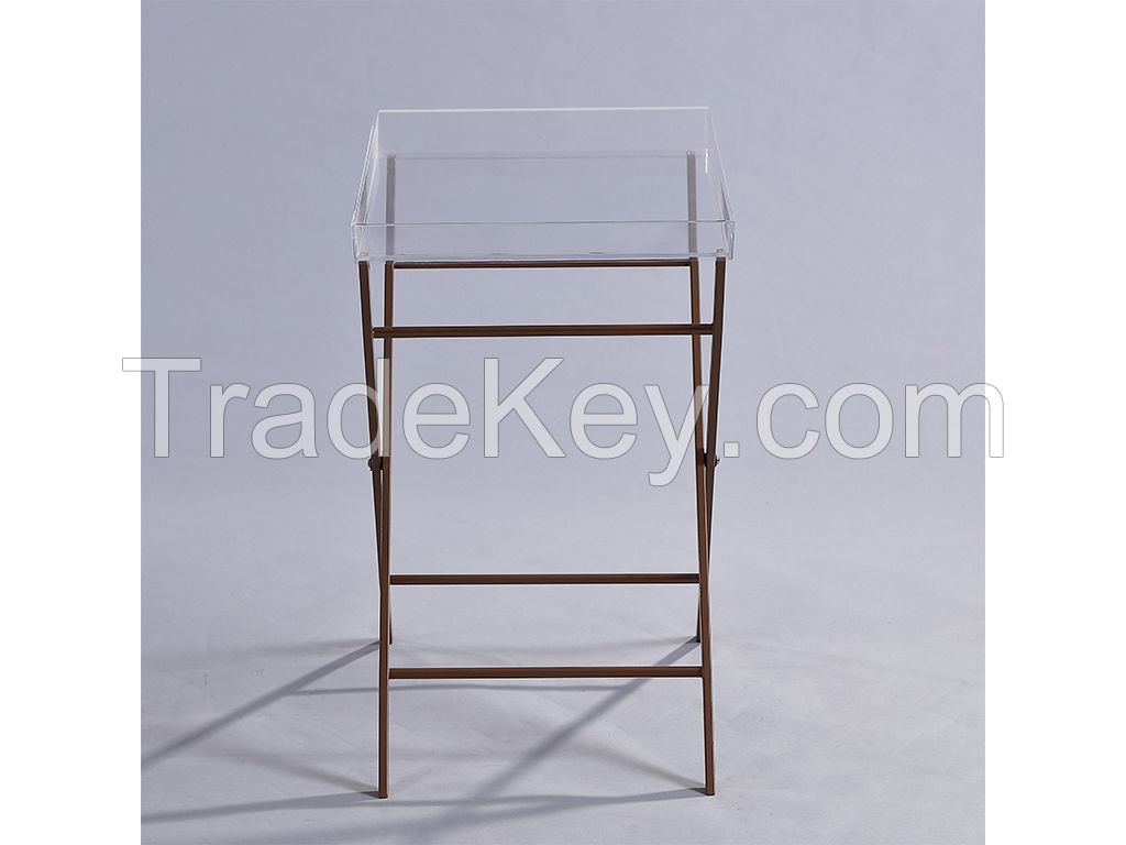 acrylic folding side table, acrylic folding end table