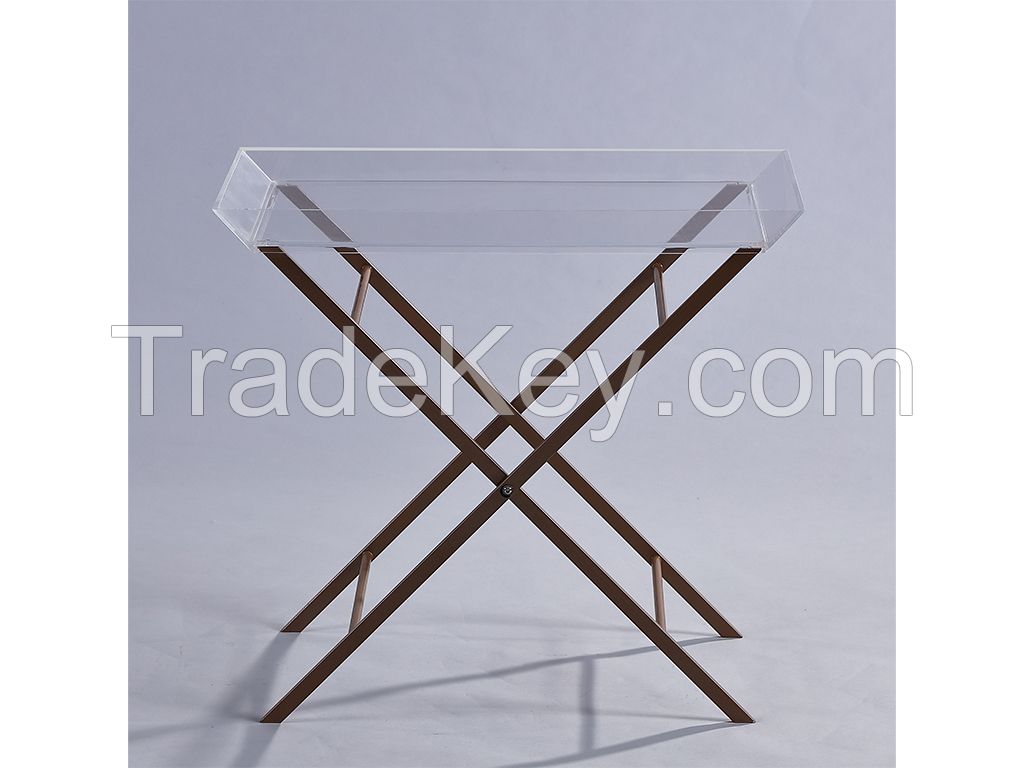 acrylic folding side table, acrylic folding end table