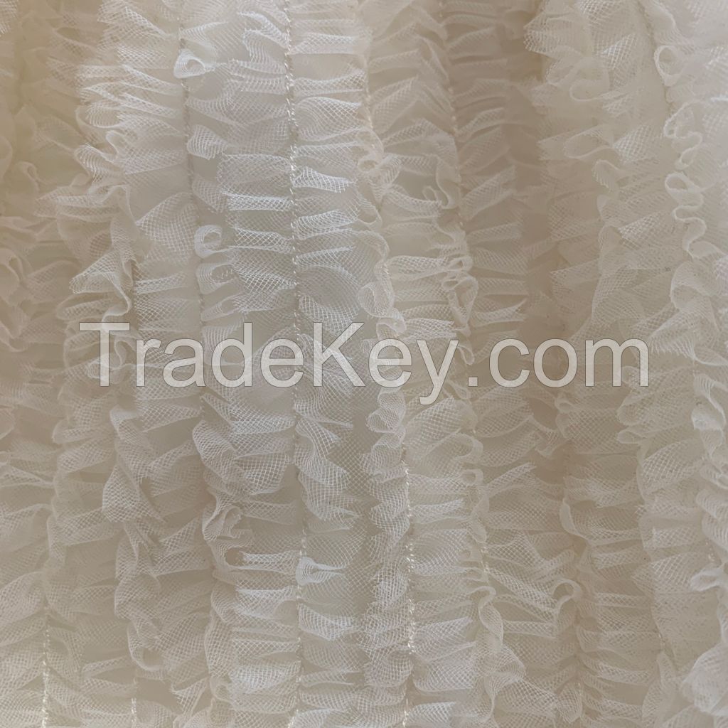 Hand-drawn pleated puff skirt mesh fabric