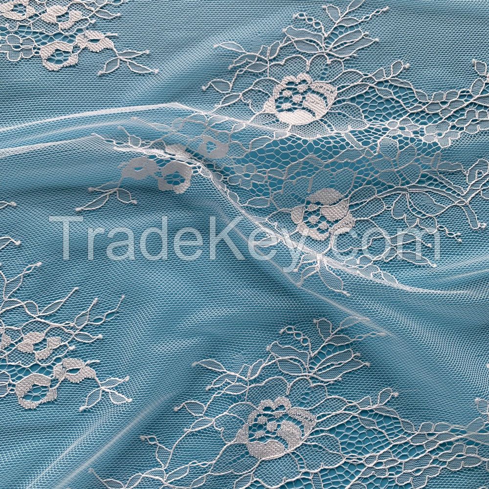 China Keqiao Nylon Hand Cutting Lace Fabric