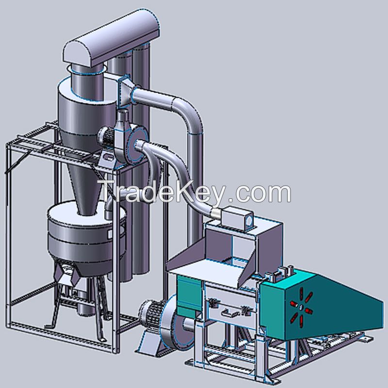 waste artificial leather recycling machine for plastic fiber separation