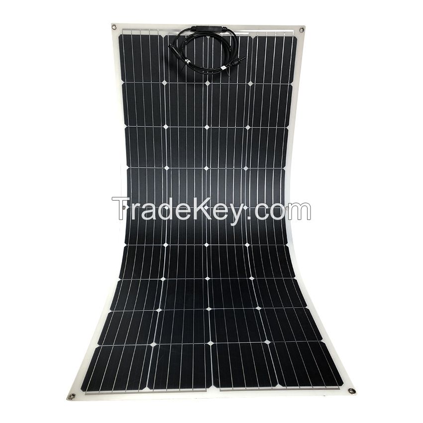 ETFE semi-flexible solar panel 300W bendable photovoltaic charging panel for light and thin RV roof boat installation