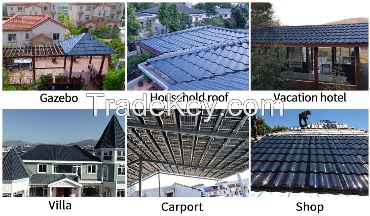 solar roof tile hook new Double-Glass Roof solar tile BIPV roof solar tile silicon solar module roof tile panels prices for solar panels