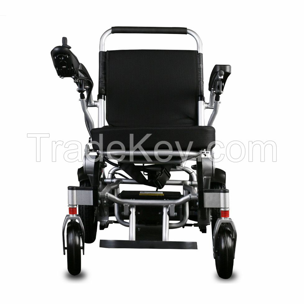 Good Price Aluminum Power Wheel Chair Alloy Folding Remote Control Lithium Battery Electric Wheelchair For Disabled