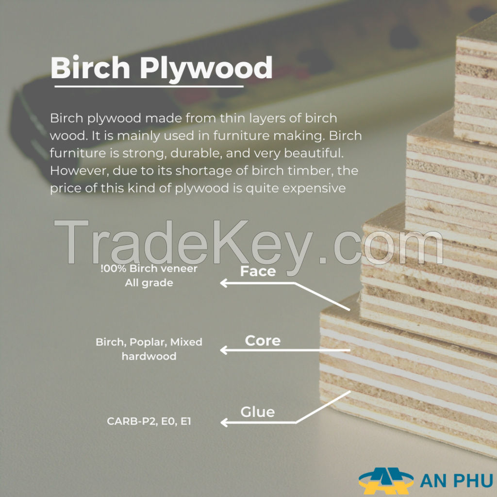 UV 5mm Baltic Birch Plywood CARB P2 High quality from Vietnam