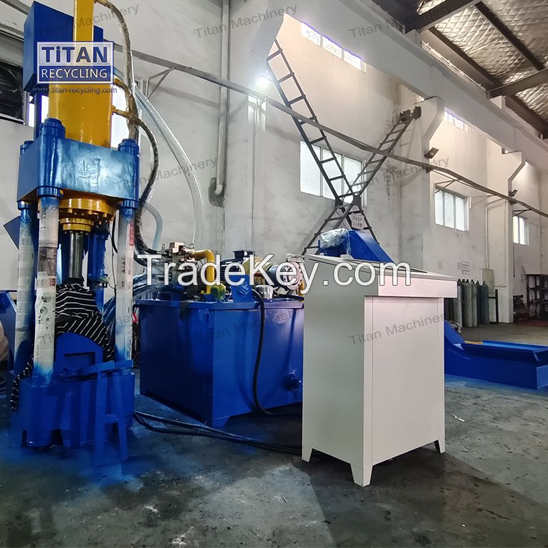 Titan 800 ton Vertical Hydraulic Cast Iron Chips Briquette Press Machine for Metal Recycling