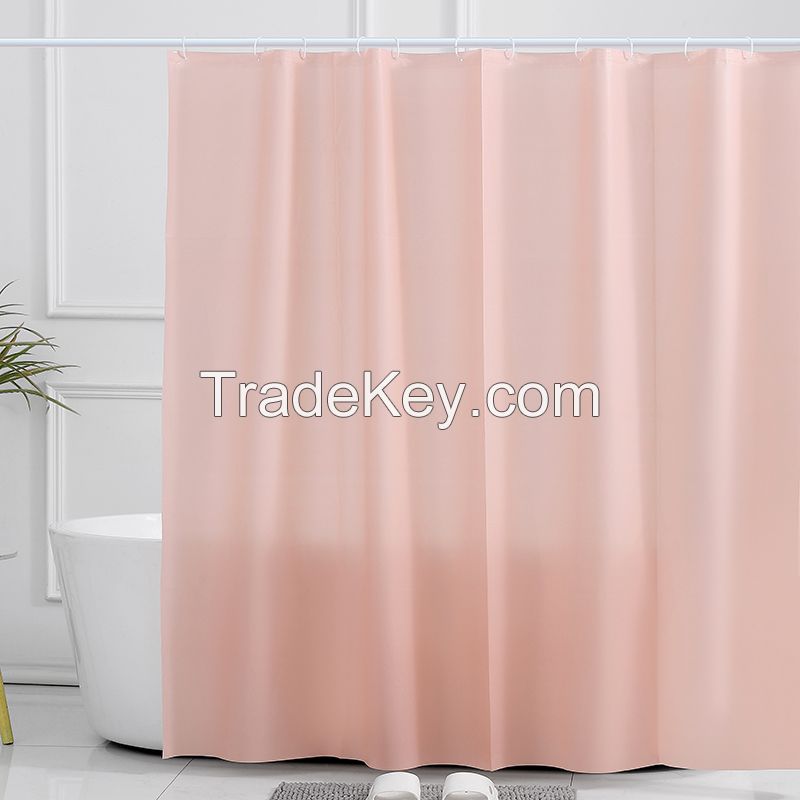 Solid Color Fabric Shower Curtains Peach Pink Shower Curtain