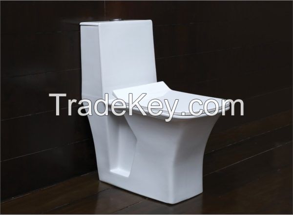 One piece water closet