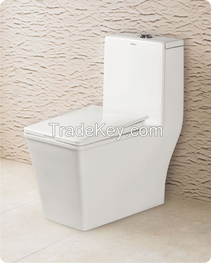 One piece water closet