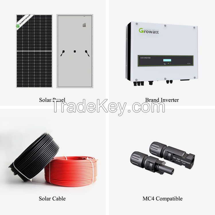 12Kw 15Kw 10KW 8KW 7KW 6KW On Grid Solar Energy System Complete Solar Panel Power System For Home Industrial Use