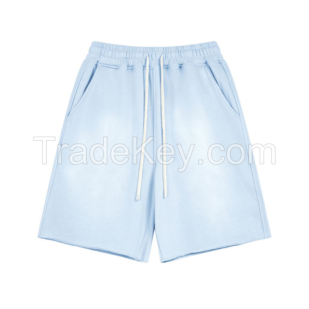 Spray-dyed short-sleeved shorts, couples, trendy loose suits(one set