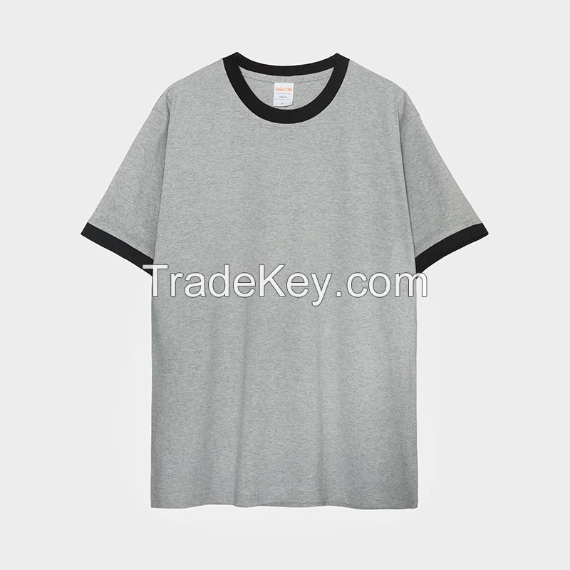 Short-sleeved T-shirt with contrast panels of pure cotton