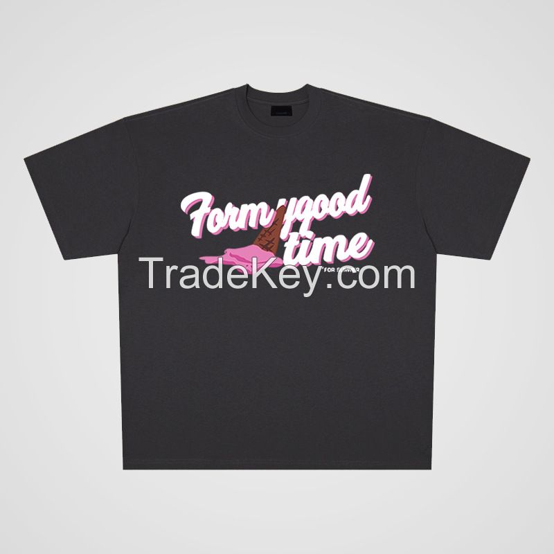 Cartoon anime oversize short sleeve t-shirt ("Good form")