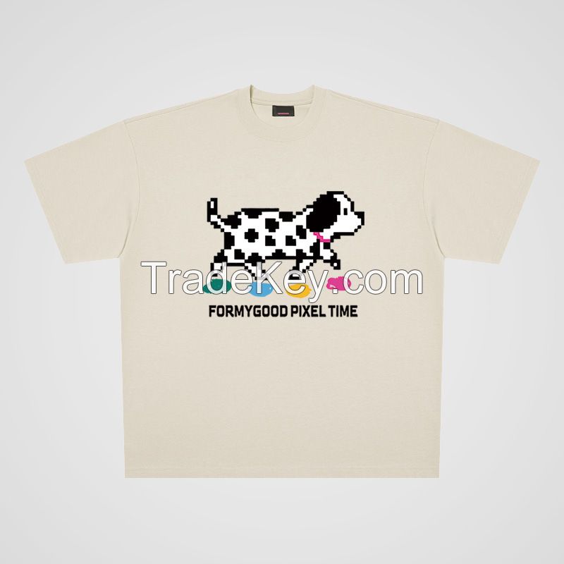 Cartoon anime oversize short sleeve t-shirt (Dalmatian dog)