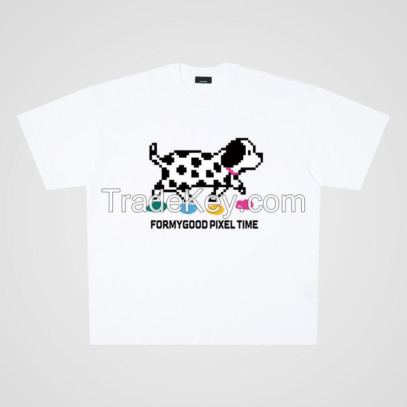 Cartoon anime oversize short sleeve t-shirt (Dalmatian dog)