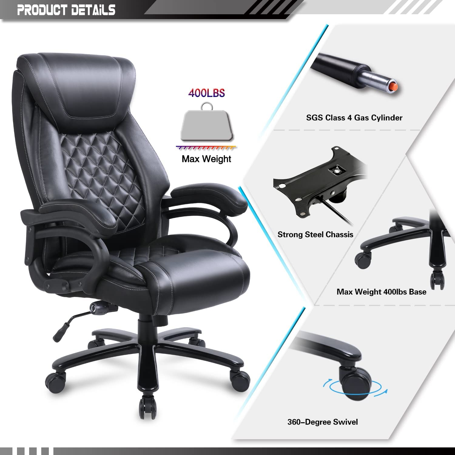 High Quality Office Furniture Manager Office Chair Fixed Padded Armres