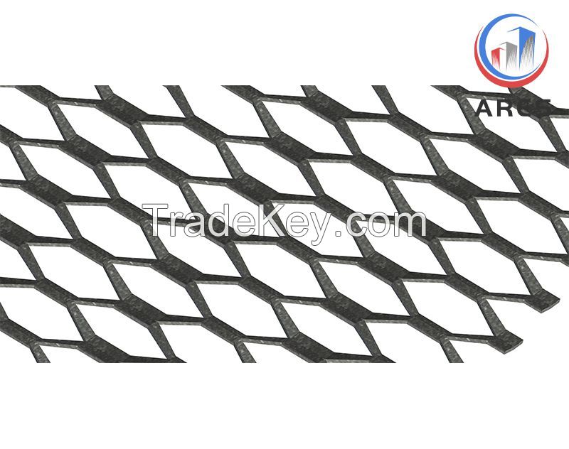 Diamond Expanded Mesh with Black Matt Finish          Diamond Shape Metal Mesh      