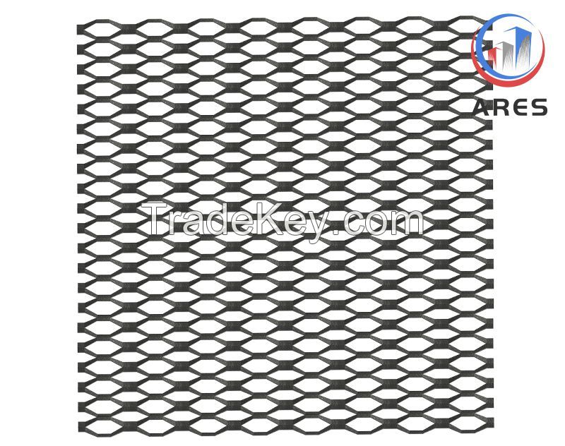 Diamond Expanded Mesh with Black Matt Finish          Diamond Shape Metal Mesh      