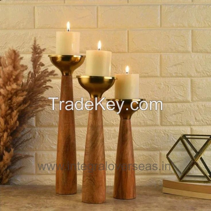 wooden candle holder