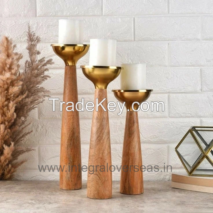 wooden candle holder